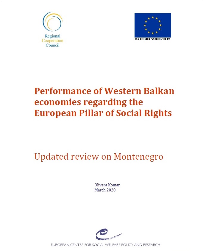 RCC ESAP 2: Performance of Western Balkan economies regarding the European Pillar of Social Rights: Updated review on Montenegro
