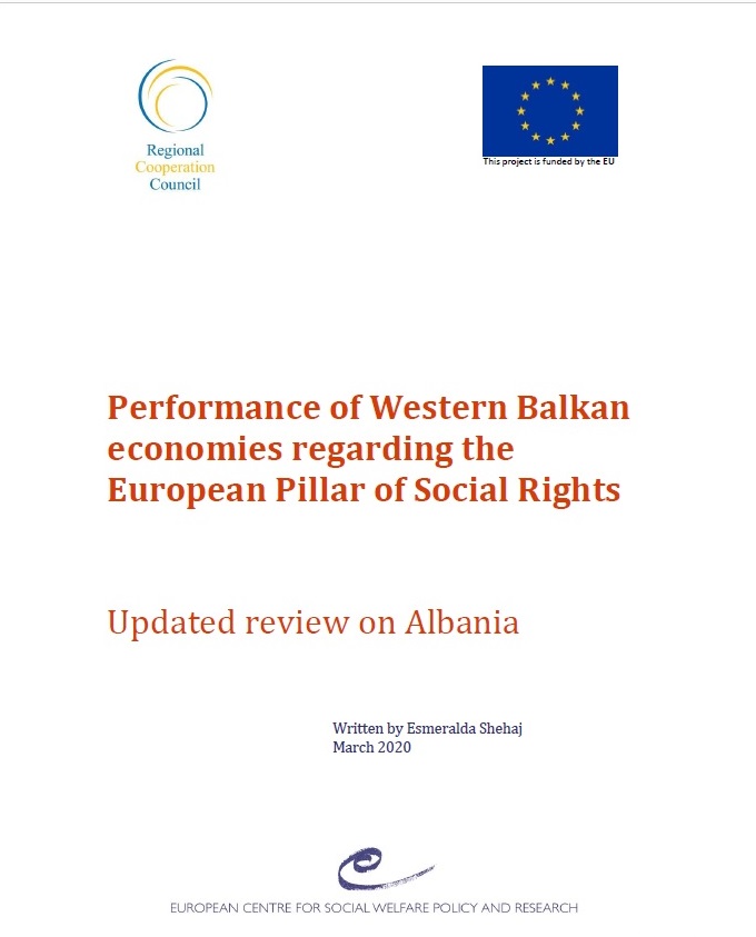 RCC ESAP 2: Performance of Western Balkan economies regarding the European Pillar of Social Rights: Updated review on Albania
