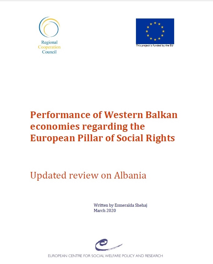 RCC ESAP 2: Performance of Western Balkan economies regarding the European Pillar of Social Rights: Updated review on Albania
