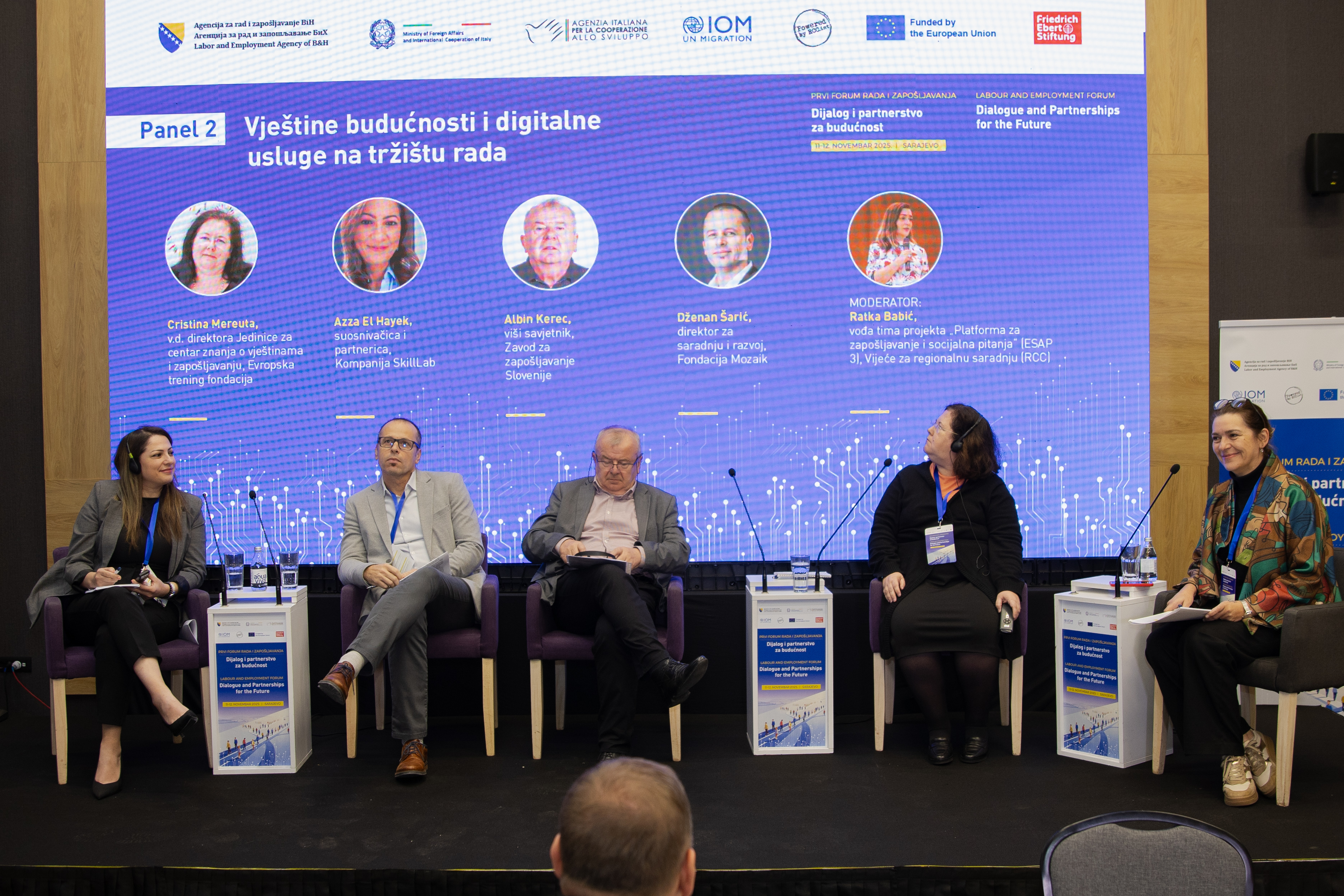 Panel discussion “Future-oriented skills and digital services in the labour market” (Photo: courtesy of Labour and Employment Agency of Bosnia and Herzegovina)