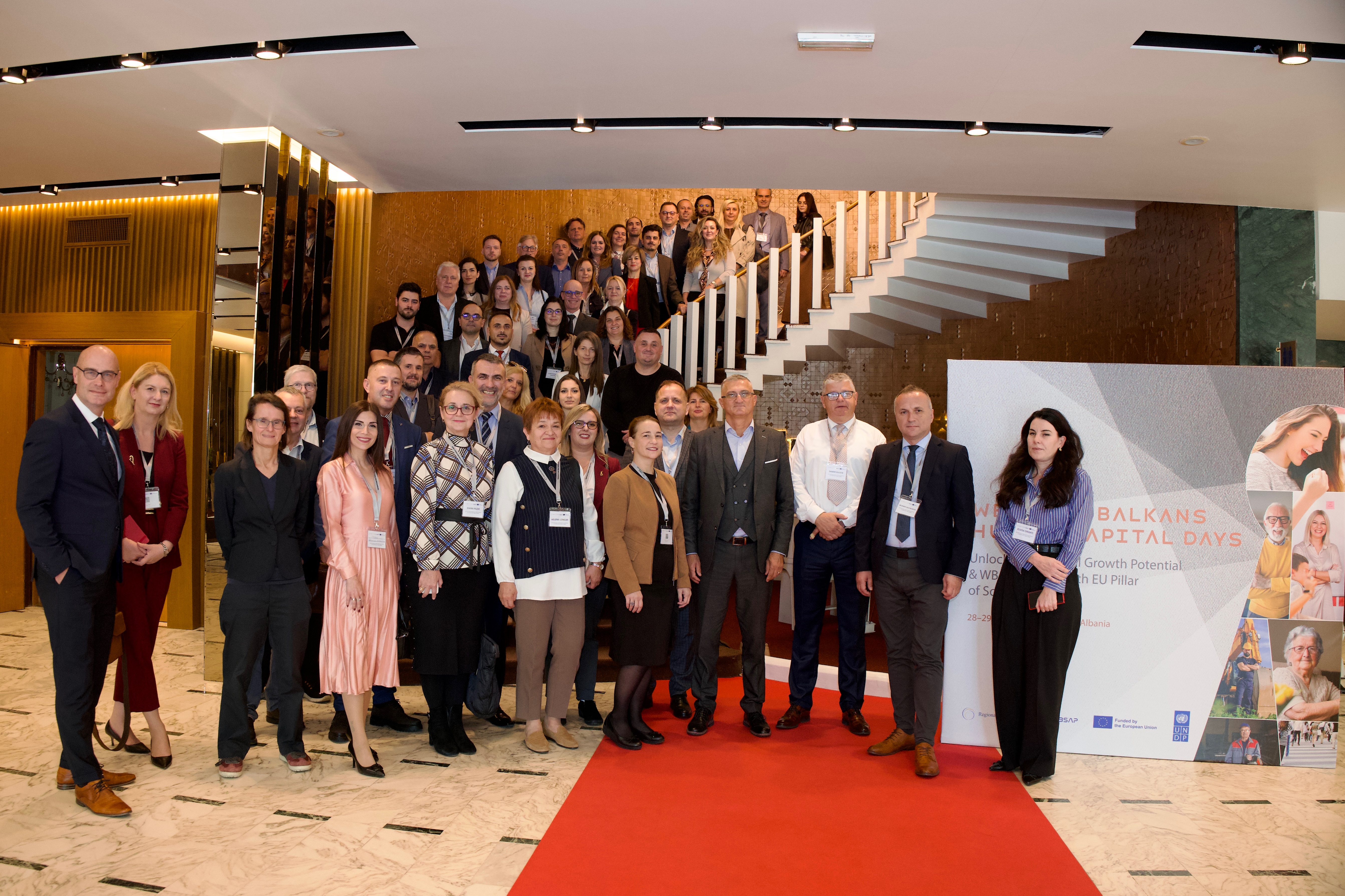 Family photo of the participants on day 2 of the Western Balkans Human Capital Days event (Photo: RCC ESAP 3/Henri Koçi)