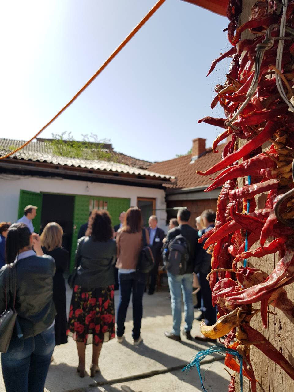 Visit to a successful food-processing beneficiary of self-employment programme during the peer-review Workshop on self-employment programmes in Pristina, 12 April 2018 (Photo: RCC/Nadja Greku)