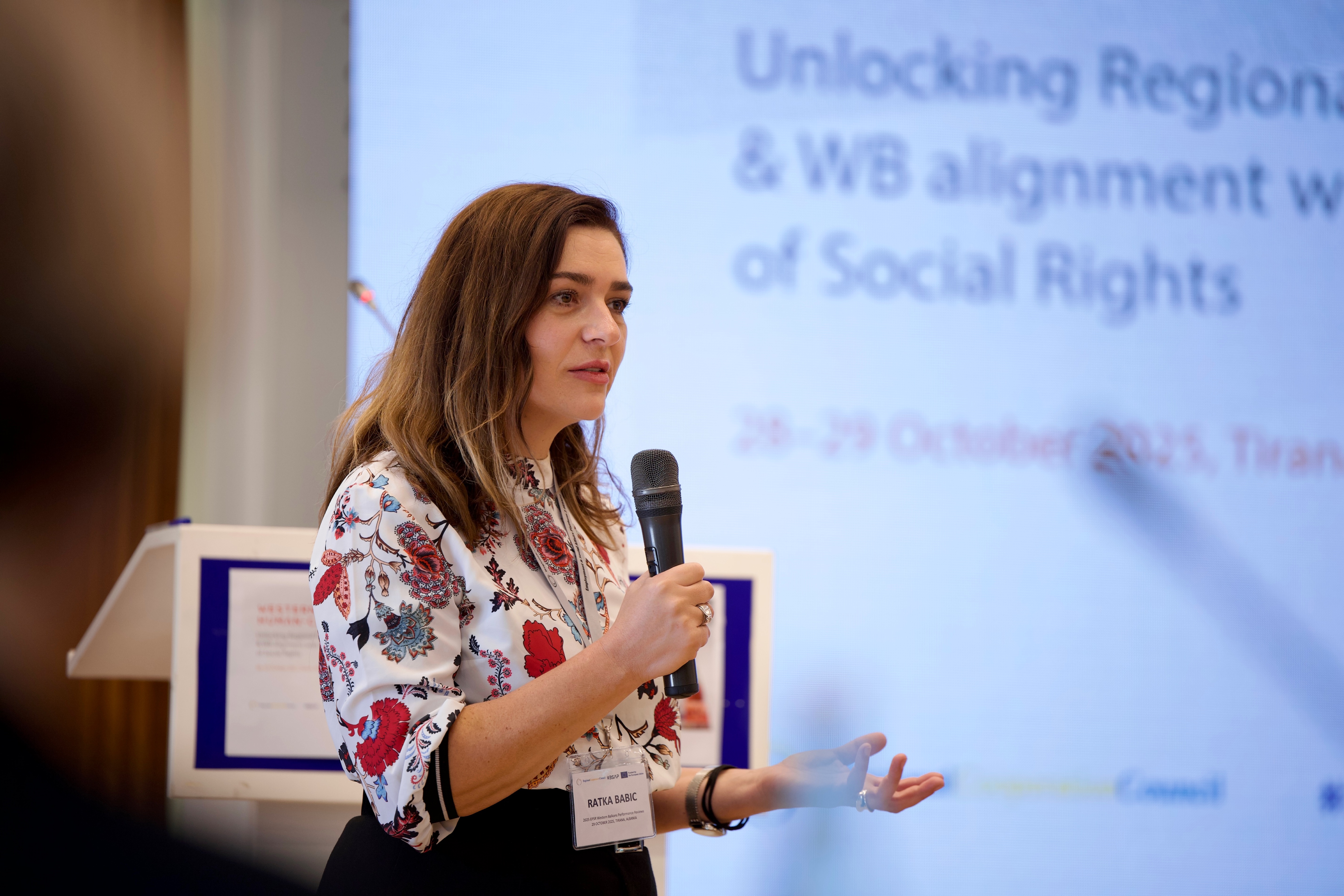 RCC ESAP 3 Team Leader Ratka Babic adressing the audience (Photo: RCC ESAP 3/Henri Koçi)