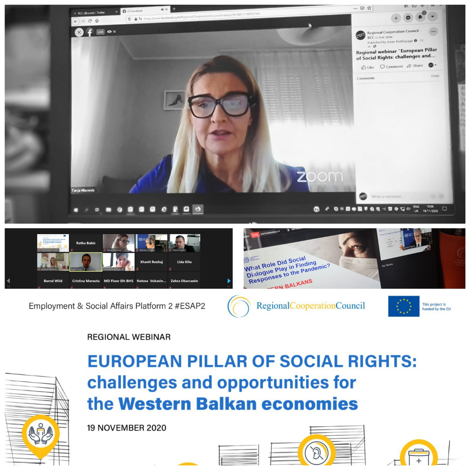Tanja Miscevic, Deputy Secretary-General of the Regional Cooperation Council (RCC) at the opening of the regional meeting ‘European Pillar of Social Rights: challenges and opportunities for the Western Balkan economies’ (Photo: RCC/ESAP2)