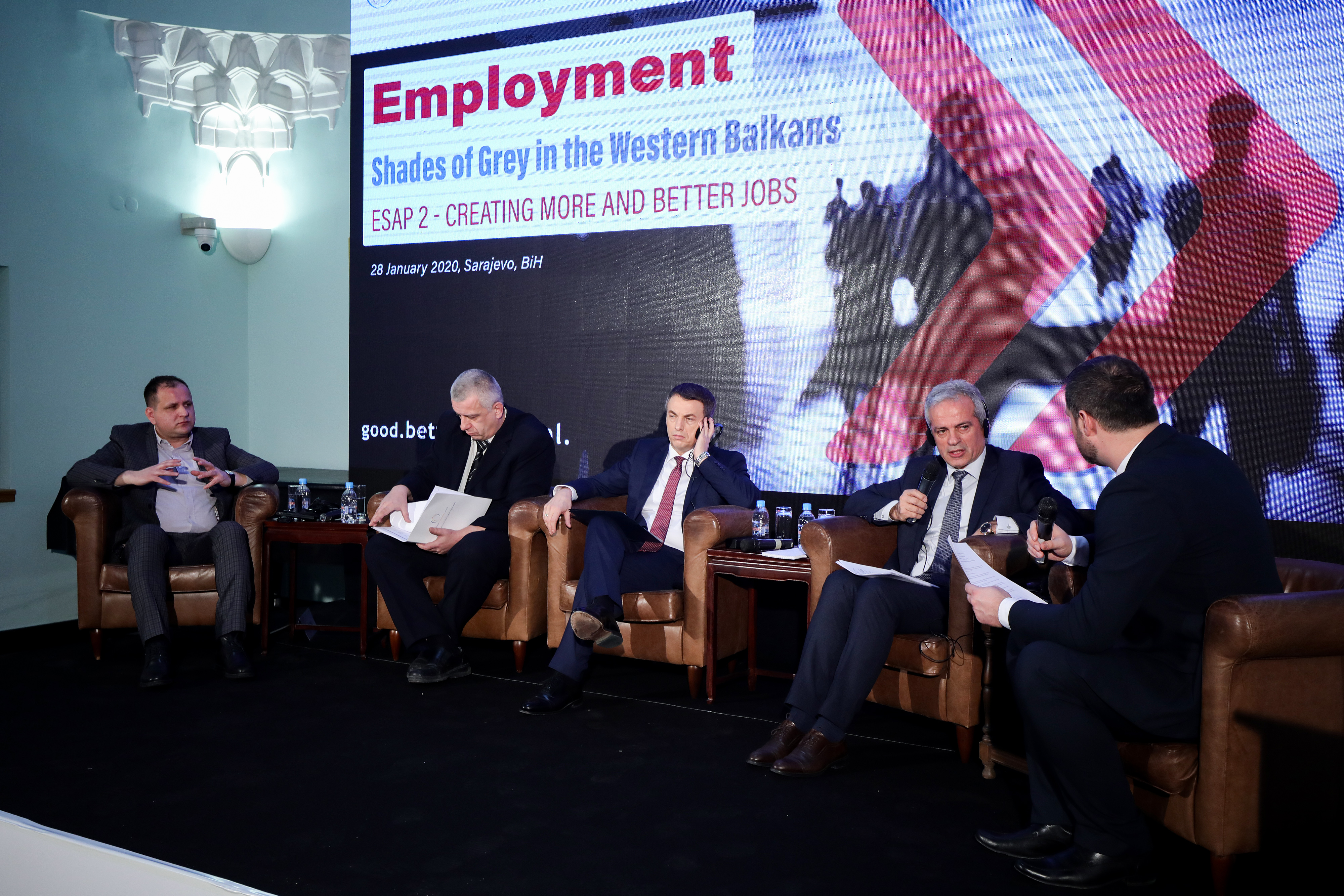 Panel 1 “Creating more and better jobs in the Western Balkans – what did ESAP contribute?” of the Regional Conference marking beginning of the Phase two of the RCC-ILO Employment and Social Affairs Platform Project - ESAP 2, in Sarajevo on 28 January 2020 (Photo: RCC/Armin Durgut)