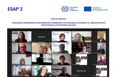 Participants of the Virtual meeting “A Regional Performance Benchmarking Framework for Amicable Settlement of Labour Disputes Institutions in the Western Balkans”