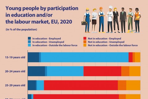 Young people in education and the labour market in 2020 (Photo: Eurostat)
