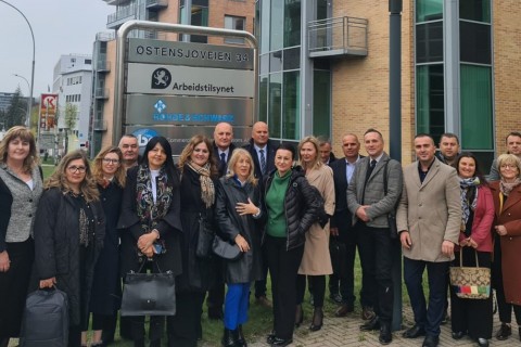RCC ESAP 2: Participants of the Study Visit to Norway from the Western Balkans in Front of Norwegian Labour Inspectorate (Photo: RCC ESAP 2) 