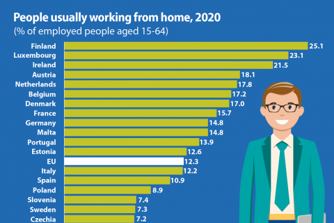 How usual is it to work from home? (Photo: ec.europa.eu/eurostat) 
