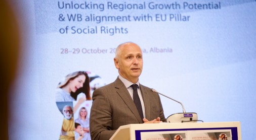 RCC Secretary General Amer Kapetanovic opening the Western Balkans Human Capital Days 2025 on 28 October in Tirana (Photo: Henri Koci) 